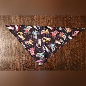 Pet Dog Bandana Scarf Black w/Multicolor High Heel Shoes NWOT $9 Size 10" x 19"